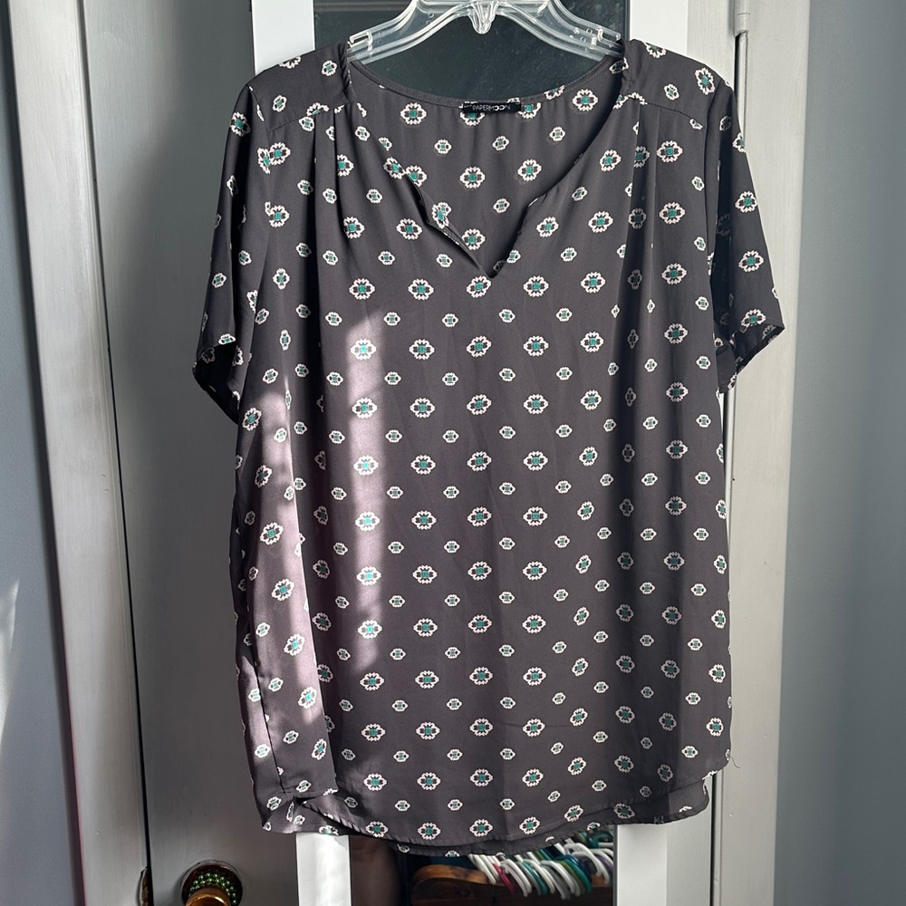 Papermoon Charcoal Patterned Blouse - image 1